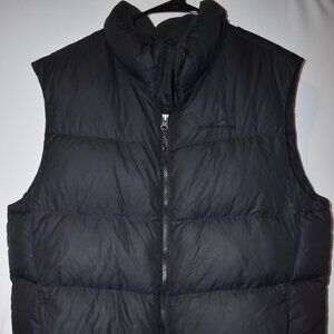 Eddie Bauer Men's Puffer Vest Goose Down Full Zip Pockets Black Size Large